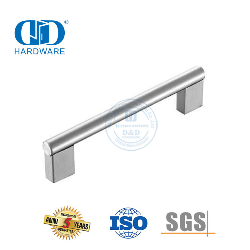 Maçaneta comercial quadrada de aço inoxidável 304 resistente, maçaneta da porta frontal de entrada, maçaneta de madeira para porta de garagem de escritório-DDFH023