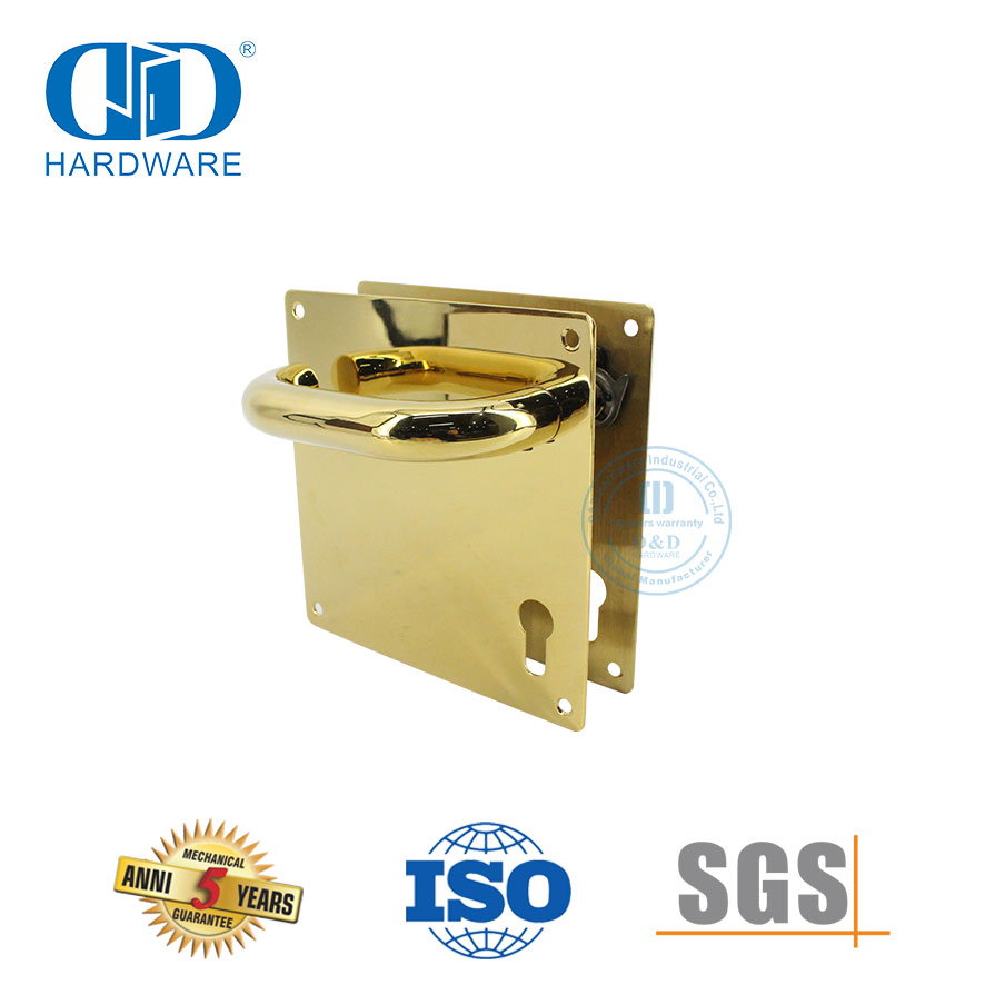 Centro durável para centralizar maçaneta de porta de aço inoxidável de 85 mm com placa-DDTP001-PVD