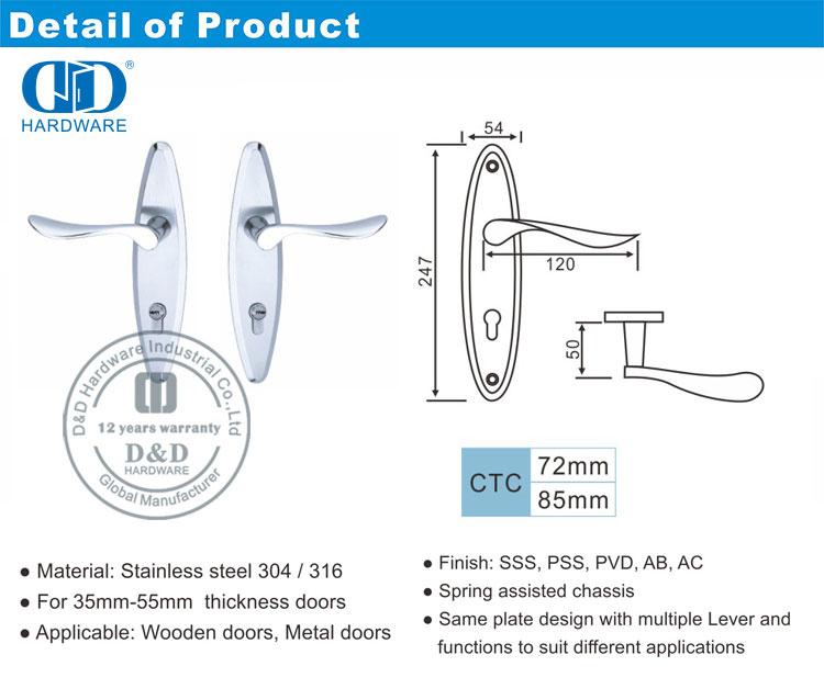 Alça de alavanca clássica com placa
