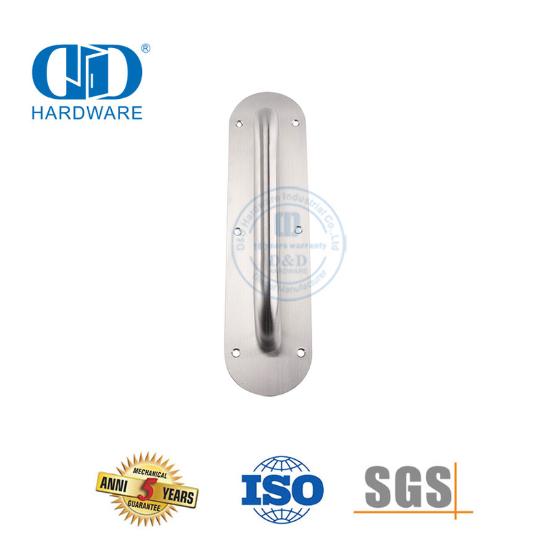 Puxador de aço inoxidável com placa decorativa, acessórios para porta, placa de sinal, comercial, interior de madeira, puxador de porta-DDPH022