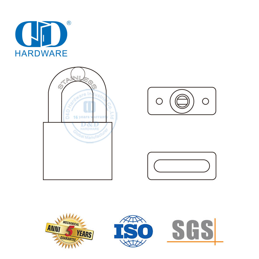 Cadeado de bloqueio de hardware para móveis, aço inoxidável de alta segurança, inquebrável, à prova d'água, etiquetagem para escritório Warehouse-DDPL001-30mm