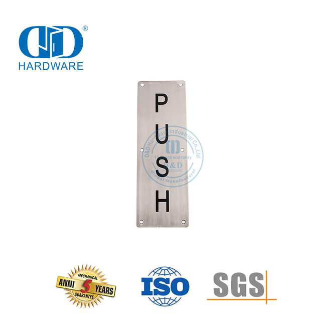 Placa de sinal quadrada de aço inoxidável, placa de pressão para porta de banheiro, banheiro, assinatura Plate-DDSP004