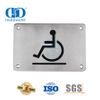 Placa de sinal quadrada de aço inoxidável, placa de sinalização para banheiro, banheiro, para deficientes-DDSP001-Disabled