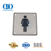 Sinais de banheiro símbolo de aço inoxidável banheiro placa de sinal feminino banheiro porta sinal Plate-DDSP002