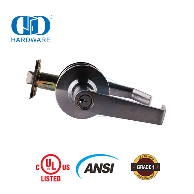 Excelente ferragens de alta segurança ANSI UL lista à prova de fogo tubular anti-danos fechadura com fechadura para porta interior exterior Lockset-DDLK011