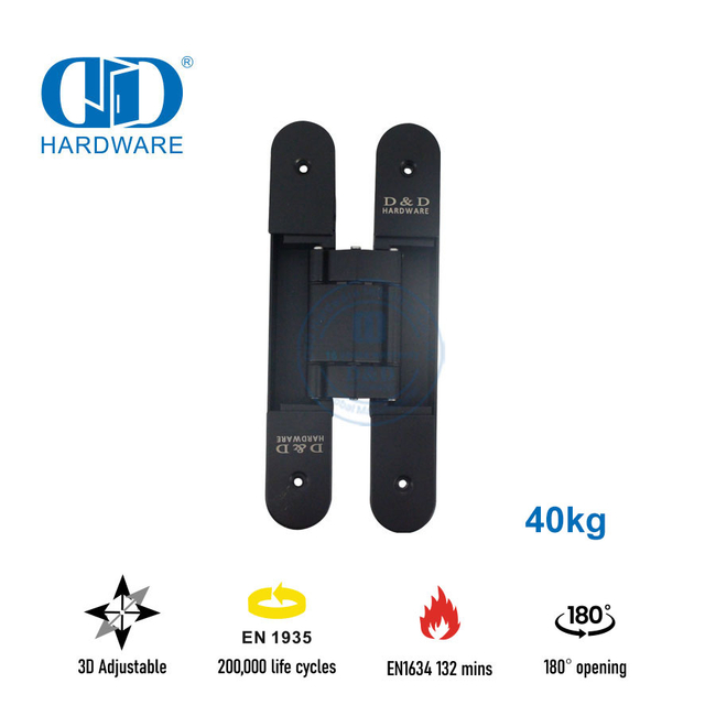 Dobradiça de porta interna ajustável de segurança oculta de liga de zinco de acabamentos diferentes 3D-DDCH008-G40