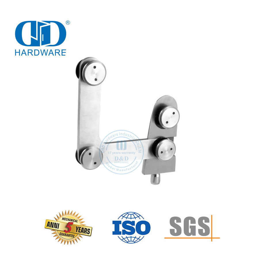 Conector de vidro montado em vidro de aço inoxidável, encaixe no painel lateral Piovt Glass Hardware-DDGP010