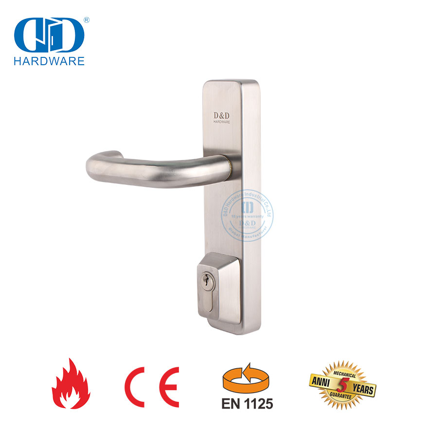 Escutcheon Lever Trim Aço Inoxidável CE UL Listado Dispositivo de Saída de Pânico à Prova de Fogo Porta de Saída Barra de Pânico Para Emergência Comercial Porta de Metal-DDPD015-CE