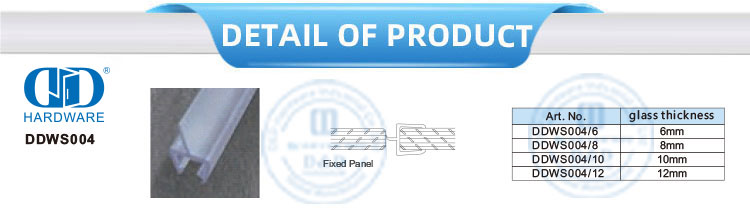 Vários tipos de tira de vedação de pvc tira de vedação de borracha porta de vidro do chuveiro à prova dwaterproof água tira de vedação de plástico-DDWS004