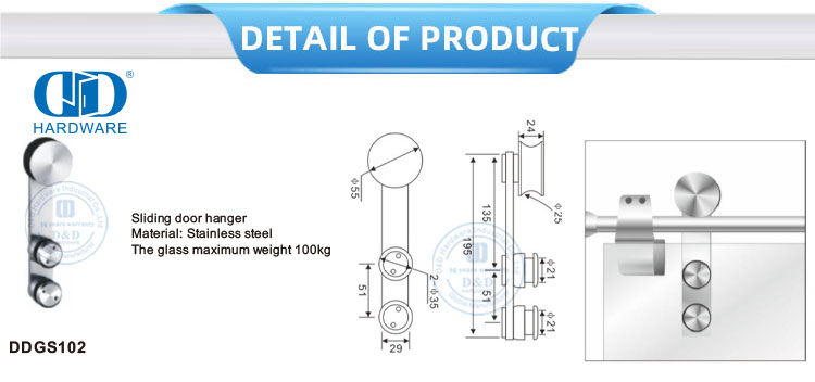 Os acessórios de aço inoxidável do OEM ajustaram o encaixe de vidro do hardware da porta dos acessórios de vidro para Bathroom-DDGS102