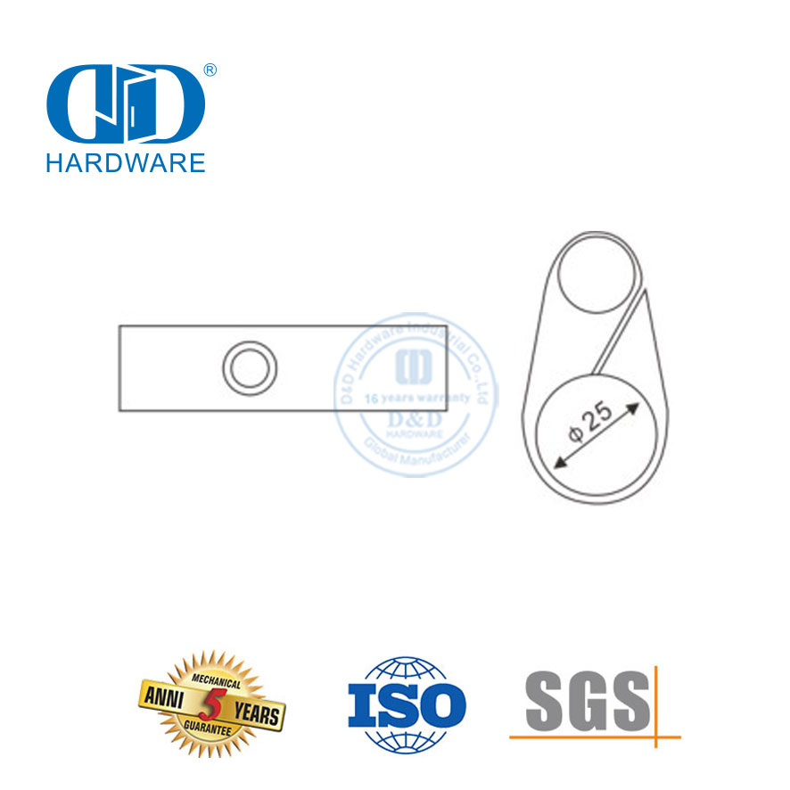 Boa qualidade batente de porta acessório de móveis de aço inoxidável hardware de porta de banheiro para porta deslizante-DDGS118