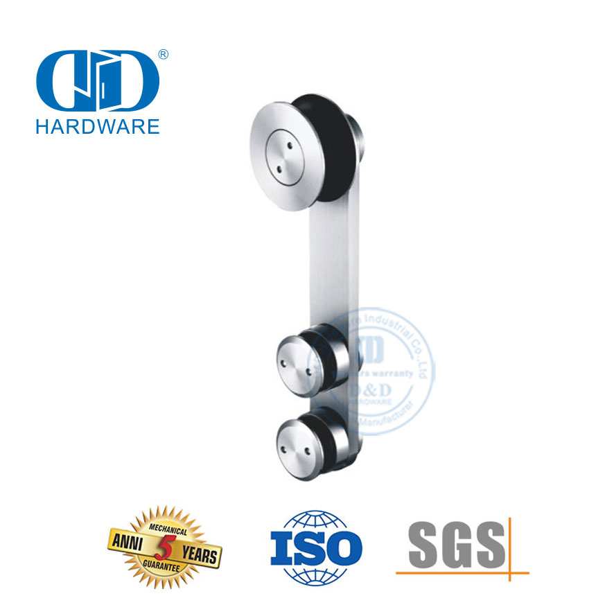 Rolo de porta de chuveiro de aço inoxidável de fábrica, hardware de vidro para porta deslizante para banheiro-DDGS101