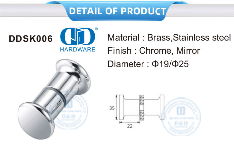 Fabricante chinês de aço inoxidável cromado para chuveiro, maçaneta da porta para banheiro-DDSK006