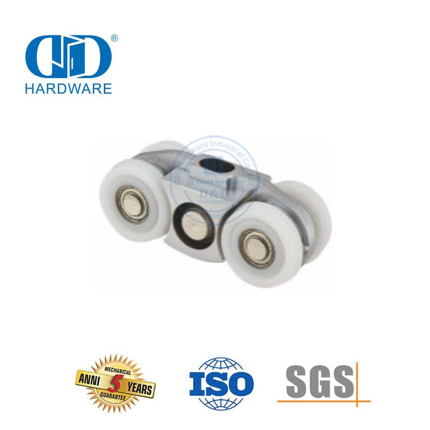 Acessórios de vidro da roda do rolo de suspensão da porta deslizante de aço inoxidável durável conjunto montagem da porta para Bathroom-DDGS151