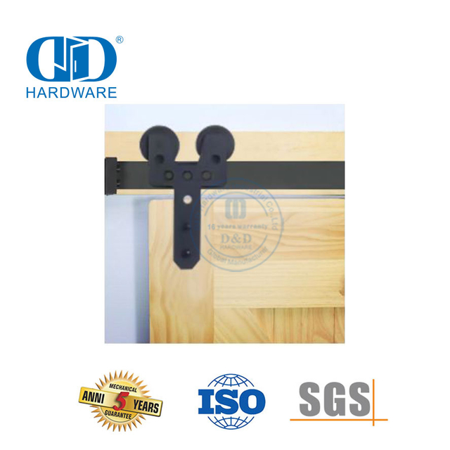 Kit de hardware para porta de celeiro, fácil instalação, aço inoxidável, deslizante, porta de madeira, rolo, hardware-DDBD008