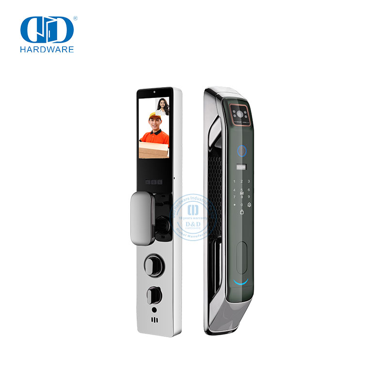 Monitor de câmera wi-fi, áudio e captura de imagem, impressão digital automática/palma/reconhecimento facial, fechadura de porta-ddel008