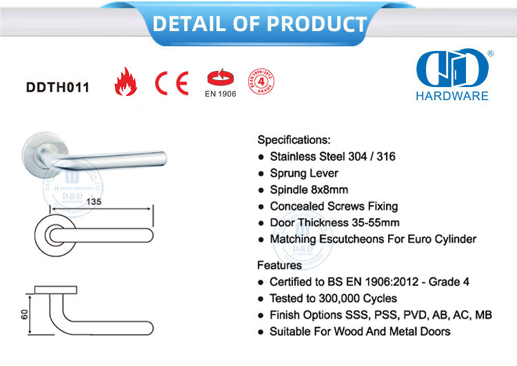 Alça de alavanca de aço inoxidável