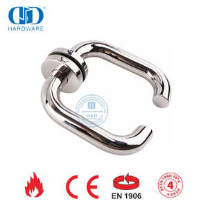 Maçaneta de porta tubular redonda de aço inoxidável EN 1906 com acabamento PSS-DDTH001-PSS