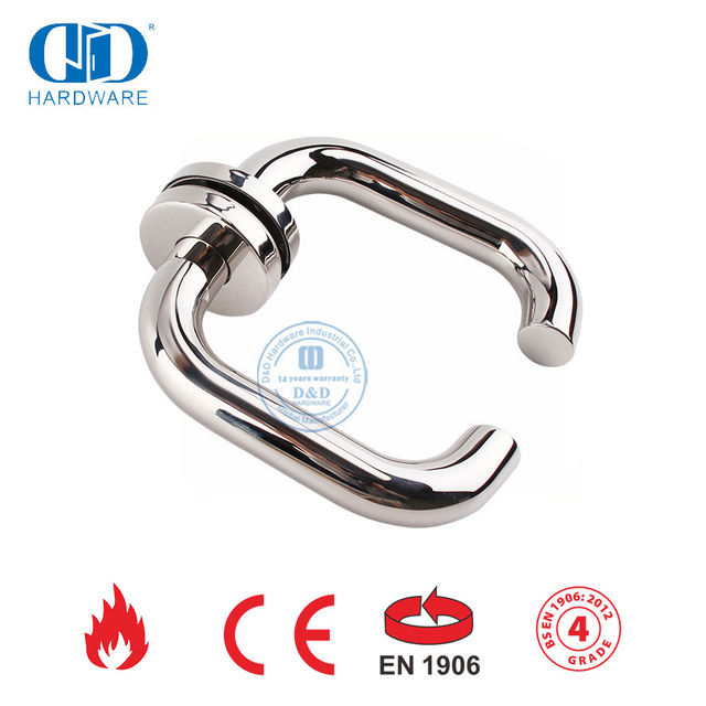 Maçaneta de porta tubular redonda de aço inoxidável EN 1906 com acabamento PSS-DDTH001-PSS