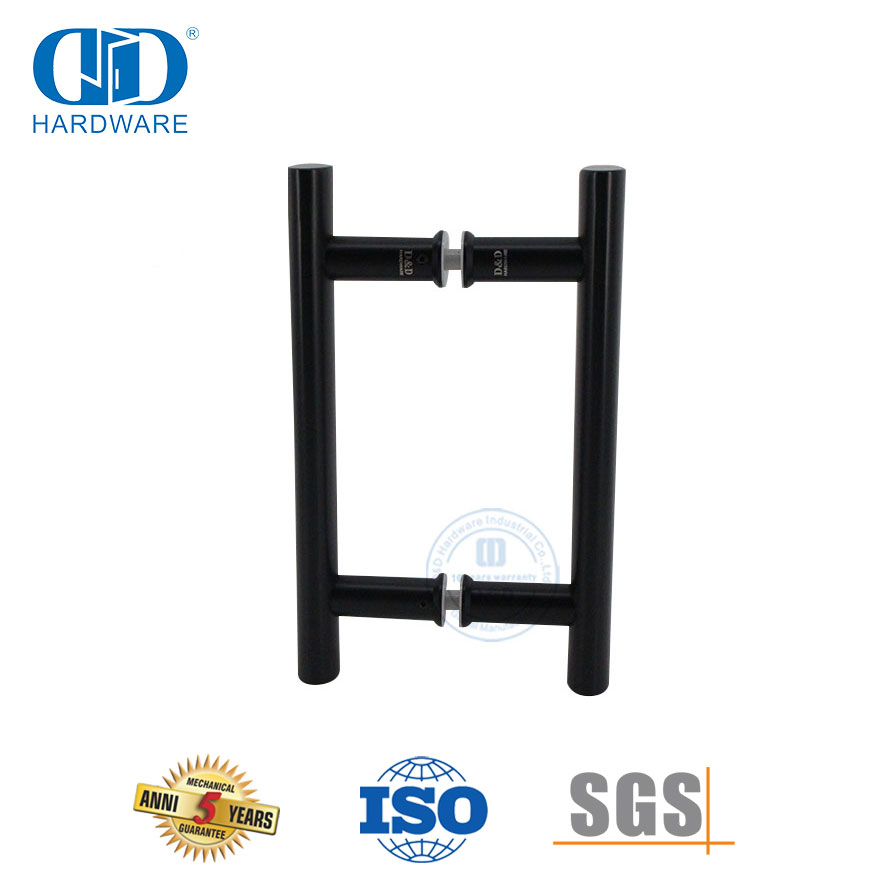 Puxador de porta interior lateral duplo para porta de vidro deslizante comercial-DDPH001-A Φ25-MB