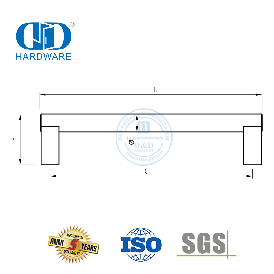 Fabricante de maçanetas de aço inoxidável de estilo moderno, mais vendidas e duráveis-DDFH030