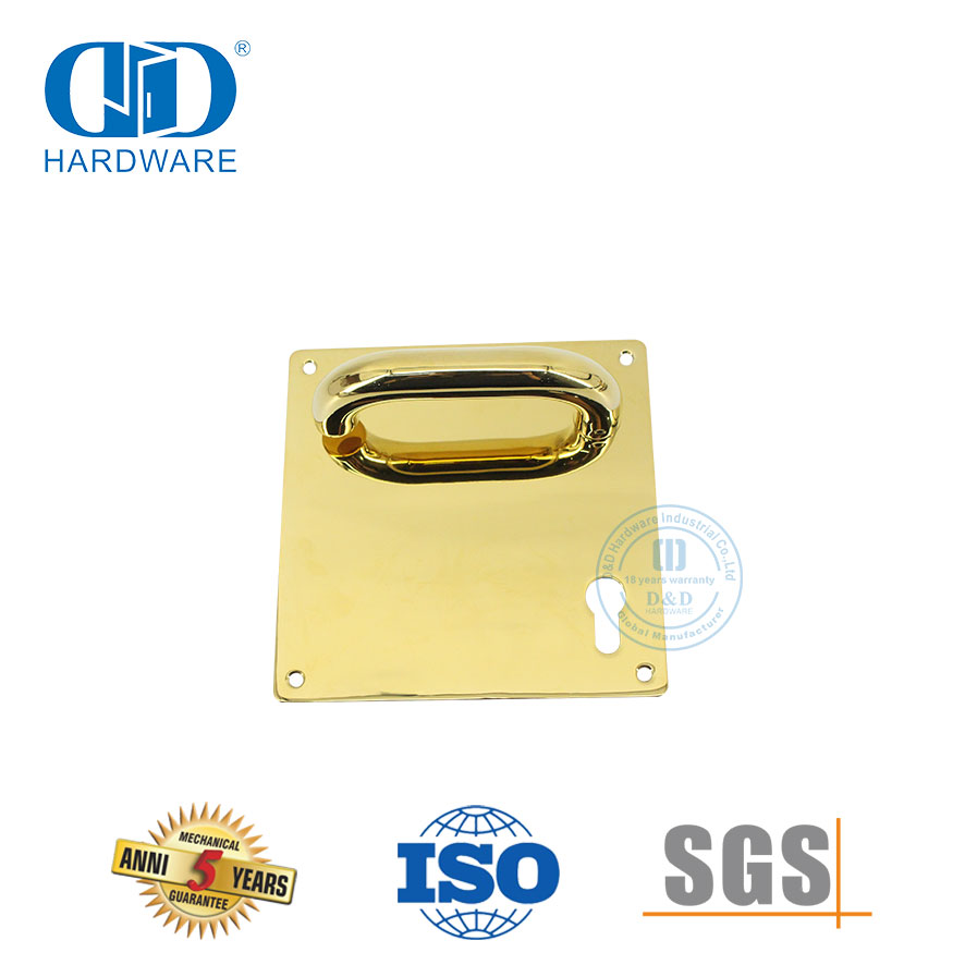 Centro durável para centralizar maçaneta de porta de aço inoxidável de 85 mm com placa-DDTP001-PVD