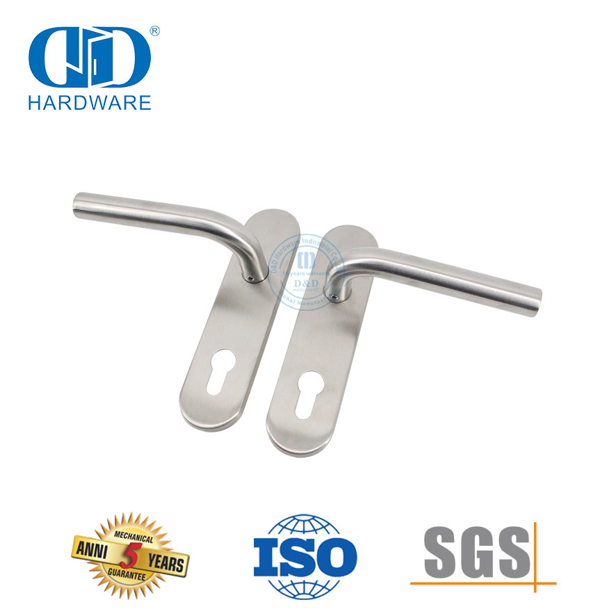 Alça de alavanca interna de aço inoxidável de alta qualidade com placa para portas de metal-DDTP008