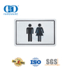 Placa de sinal tipo quadrado de aço inoxidável, unissex, banheiro público, porta de banheiro, Plate-DDSP003