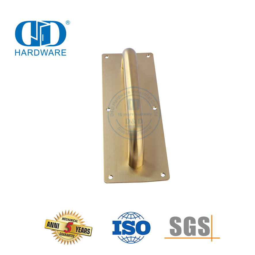 Aço inoxidável dourado porta placa de sinal acessório de ferragem porta de metal comercial puxador de porta de madeira-DDPH023