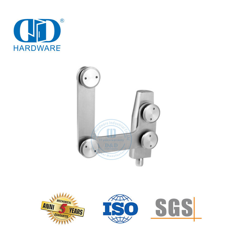 Encaixe de remendo de aço inoxidável, encaixe pivô, conector curvado, encaixe de vidro pivô-DDGP007