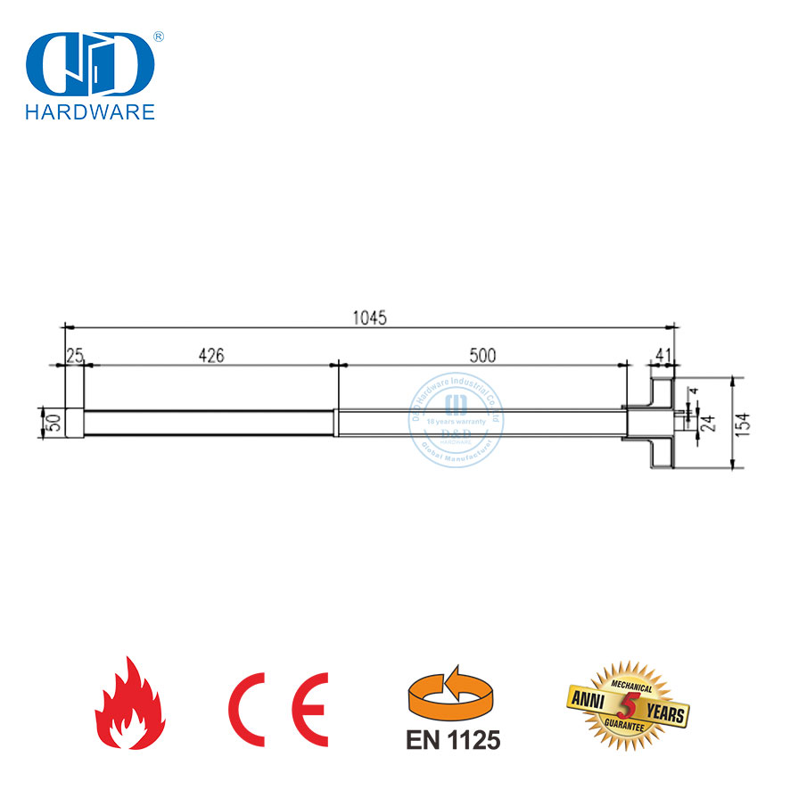 O UL do CE alistou o fechamento da saída do pânico da barra do dispositivo da saída do pânico da resistência ao fogo para o metal Door-DDPD003-CE