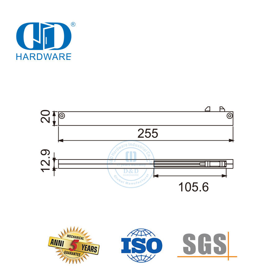 Acessórios de vidro de aço inoxidável Móveis Hardware Deslizante Chuveiro Hidráulico Lever-DDSL001-8