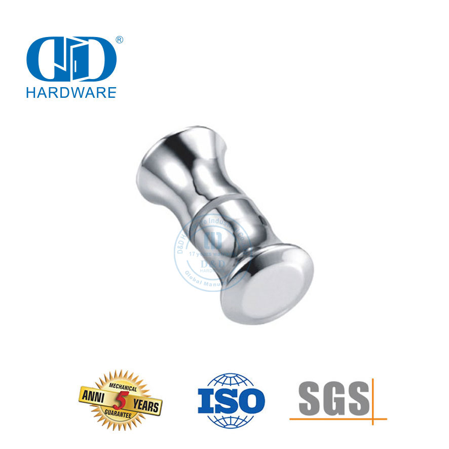 Acessórios para móveis Hardware de metal polonês banheiro chuveiro maçaneta de vidro Knob-DDSK004