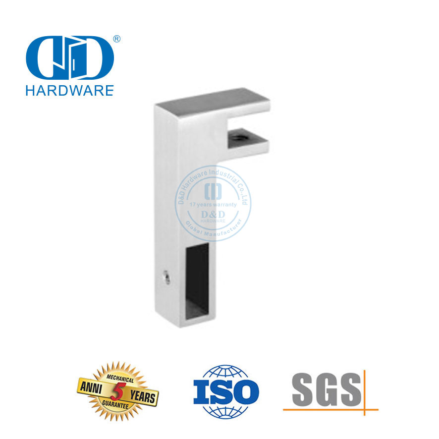 Suporte de barra de suporte de banheiro de aço inoxidável escovado porta de vidro acessório tubo Connector-DDSC015