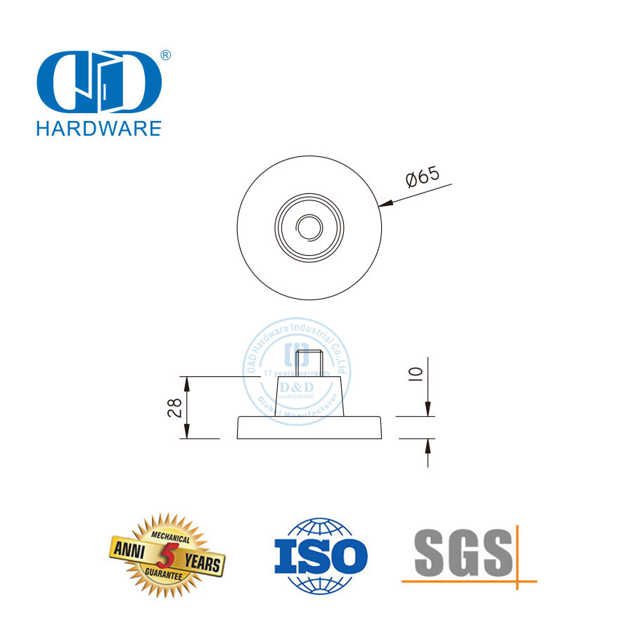 Acessórios para banheiro tipo redondo, porta de vidro, aço inoxidável, suporte de montagem na parede, acessório de hardware-DDWC006