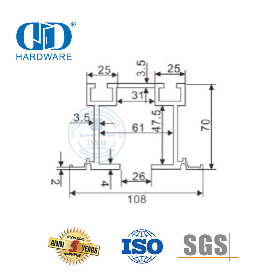 Acessórios de vidro de aço inoxidável para porta, acessórios de fábrica, trilho de rolo para banheiro, banheiro, lavatório-DDGS147