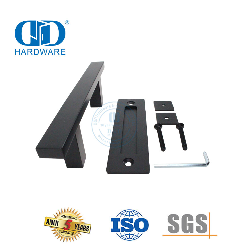 Hardware de porta de celeiro deslizante de aço inoxidável Exterior Heavy Duty Armário Rolando Hardware de porta industrial Kit-DDBD137