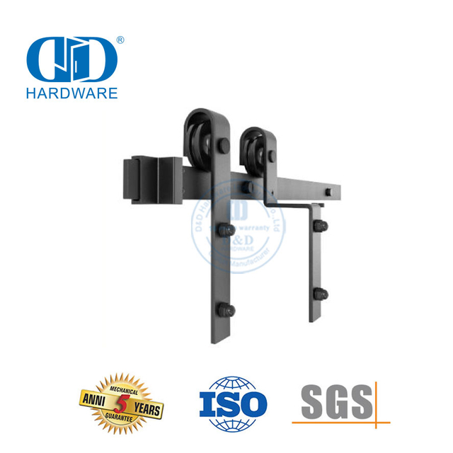 Aço inoxidável preto interno externo deslizante porta do celeiro kits de ferragem aptment porta ferragem Track-DDBD023