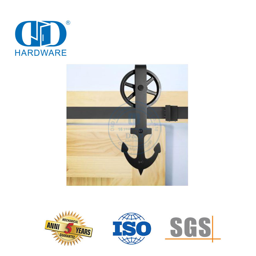 Conjunto de trilhos para porta de aço inoxidável, interior moderno, madeira sólida, porta deslizante de bolso, porta de celeiro Hardware-DDBD014