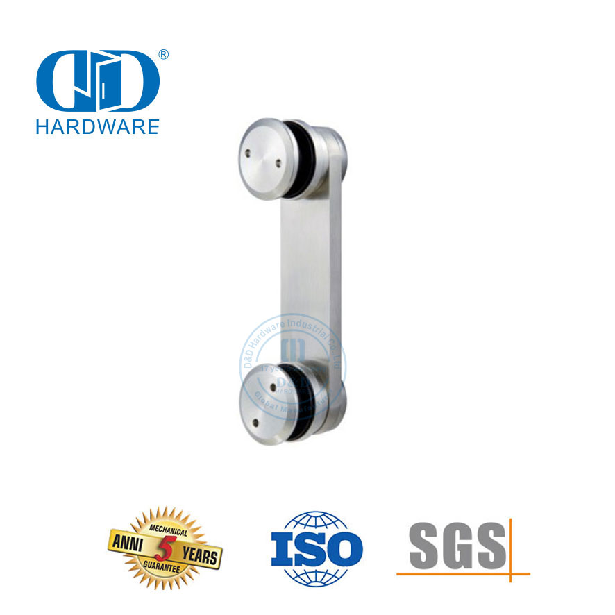 Conector de vidro horizontal de aço inoxidável, acessório para móveis, porta de vidro pivot-DDGP017