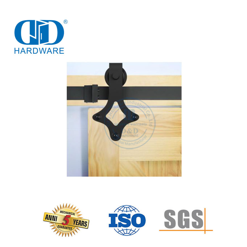 Porta de celeiro deslizante de aço inoxidável, conjunto de trilhos de hardware para porta de garagem em aço-DDBD003