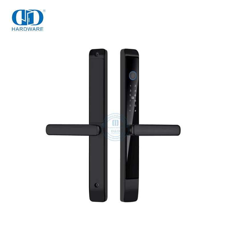 Fechadura de porta de entrada sem chave com impressão digital inteligente com teclado touchscreen e alça reversível -DDDL010