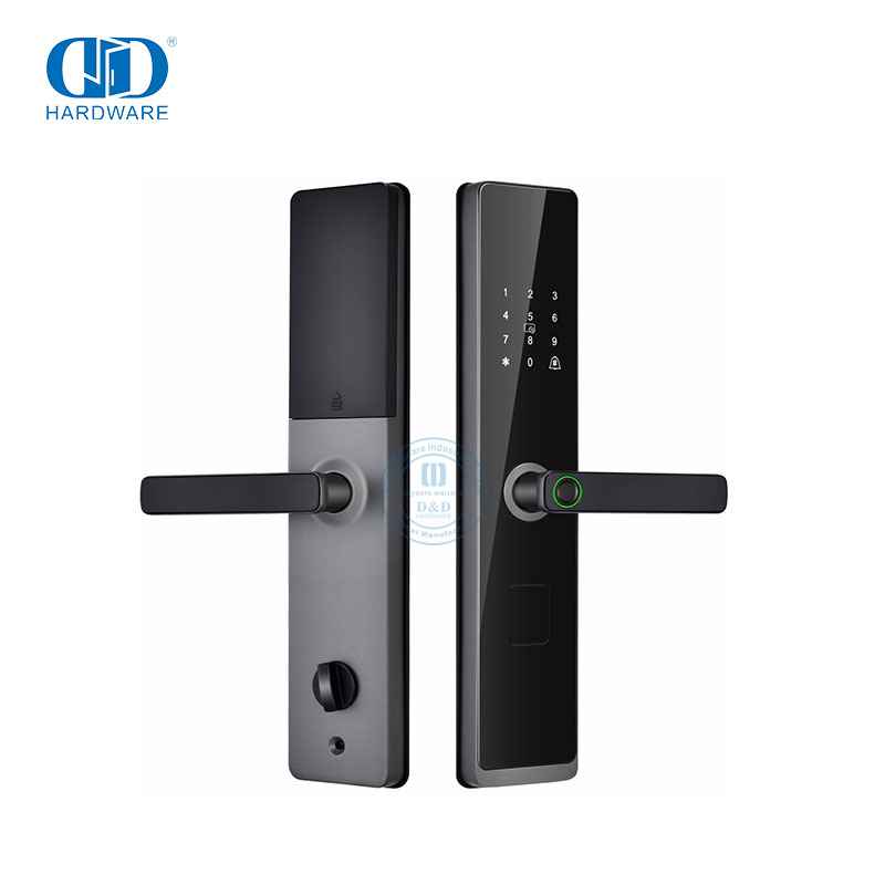 Fechadura de maçaneta de porta com impressão digital biométrica digital com código de senha inteligente sem chave eletrônica com chave-DDDL008