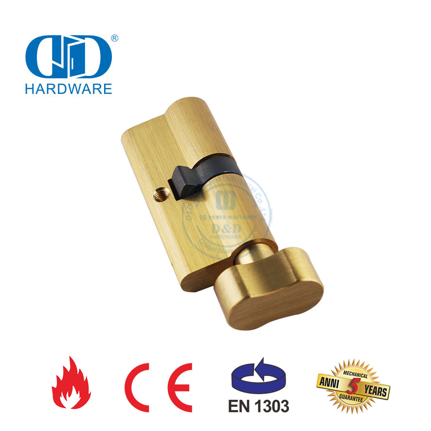 Cilindro de fechadura de encaixe para banheiro de latão acetinado com certificação EN 1303-DDLC007-70mm-SB