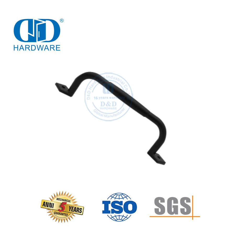 Aço inoxidável antigo simples preto deslizante maçaneta da porta do celeiro fabricante de ferragens de móveis Hardware de construção-DDBD118