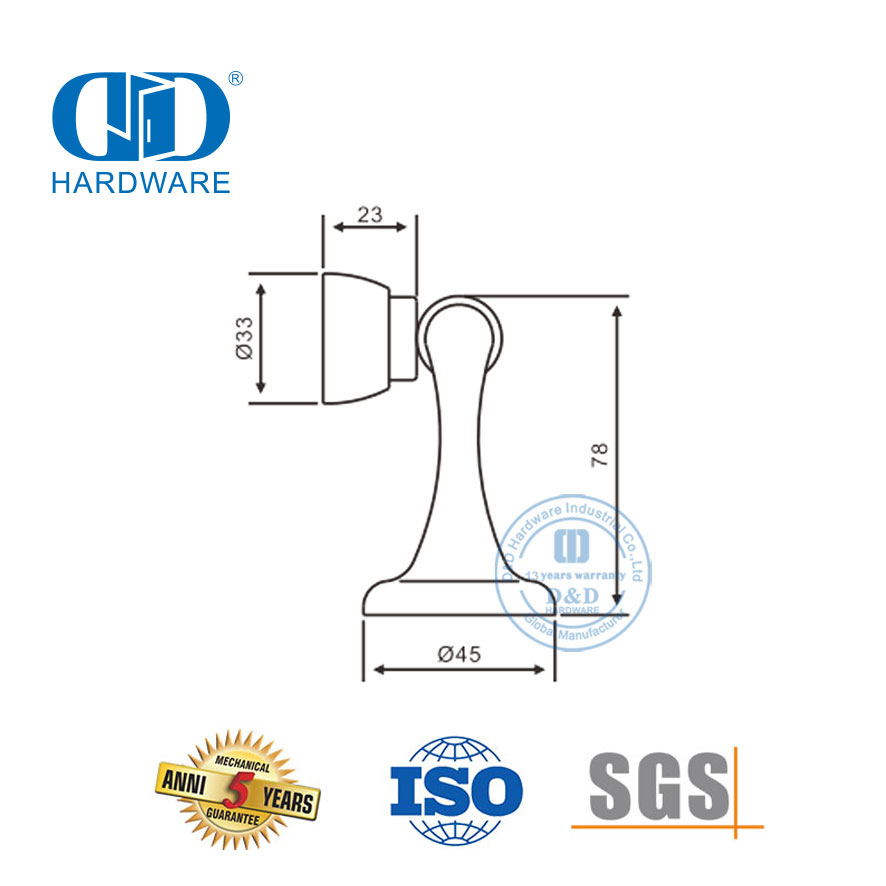 Acessórios de hardware para porta montado no piso 304 rolha de porta de aço inoxidável com ímã-DDDS027