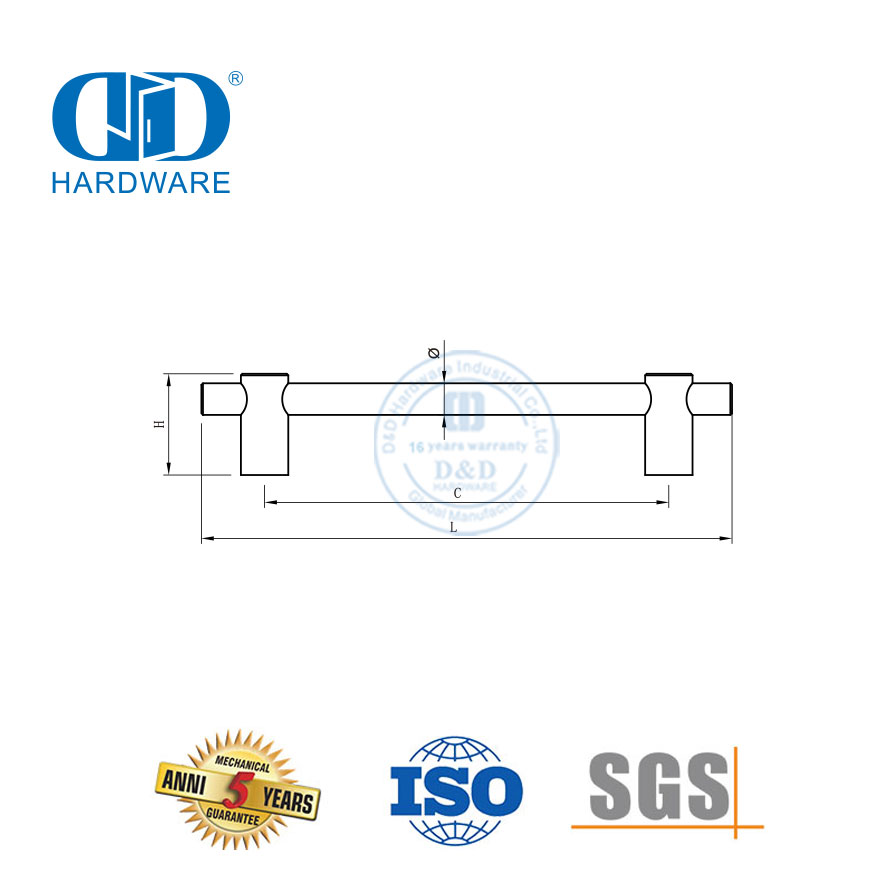 Maçaneta de porta comercial de metal personalizada, lado único, porta de madeira, maçaneta de porta deslizante de face única-DDFH031