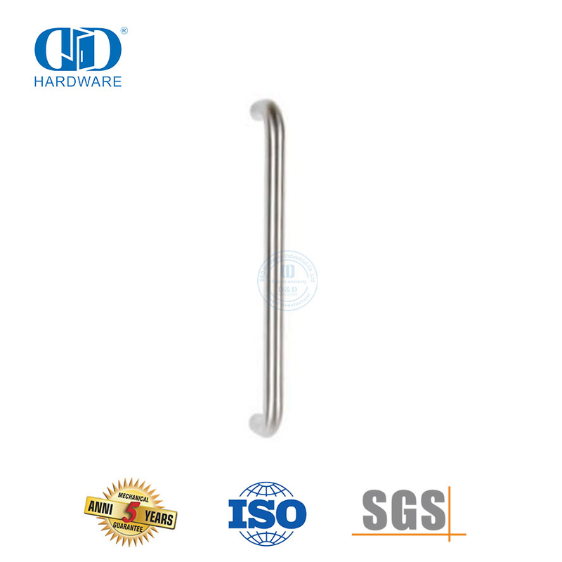 Puxador de vidro offset de aço inoxidável personalizado durável para chuveiro de banheiro-DDPH020