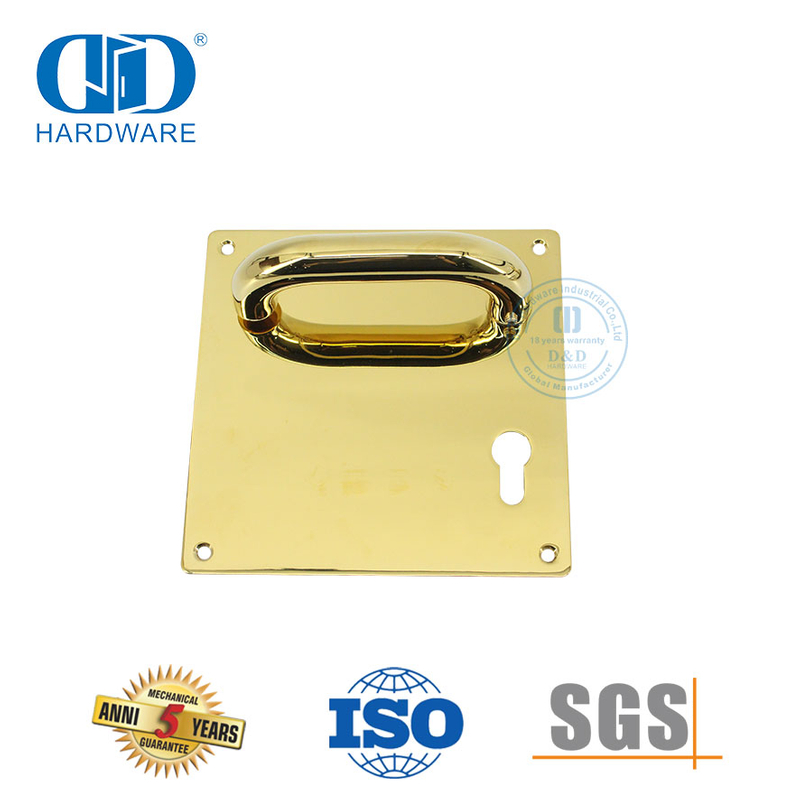 Centro de hardware decorativo para centralizar maçaneta de porta de aço inoxidável de 72 mm com placa-DDTP001-PVD