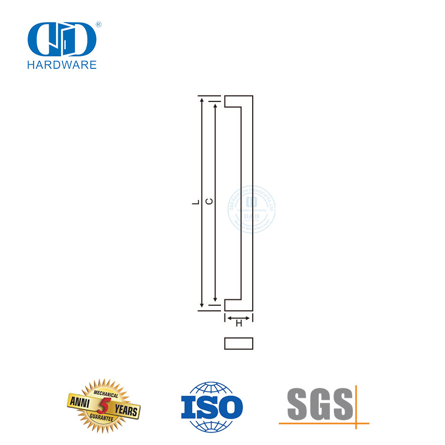 Design elegante em forma de banco puxa alças de aço inoxidável para portas de metal-DDPH034-SSS